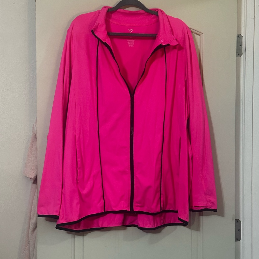Lane Bryant Livi Hot Pink Active Zip-Up Jacket